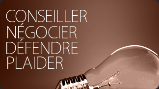 Conseiller, ngocier, dfendre, plaider